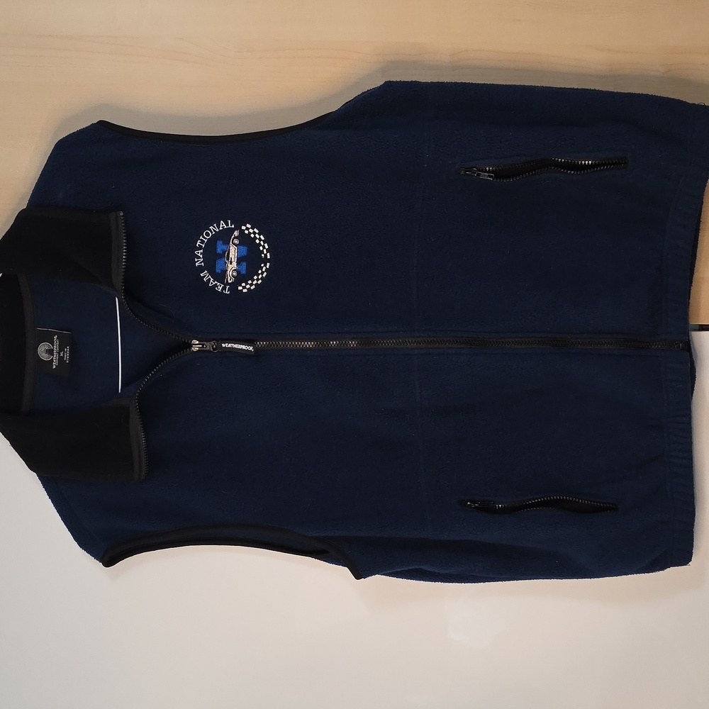 Navy Blue Fleece W Black Collar & Trim XL Team National Logo Gently Preloved
